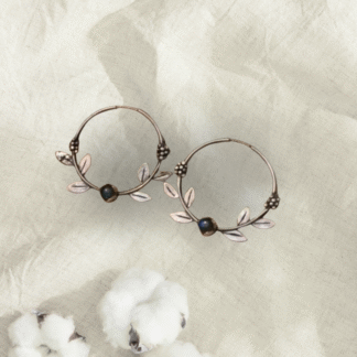 Aretes de plata con minerales naturales